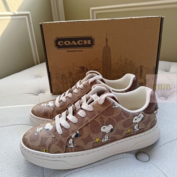 Coach X Peanuts High Line Sneaker In Signature Canvas With Snoopy Print CBZ77 - Picture 6 of 13